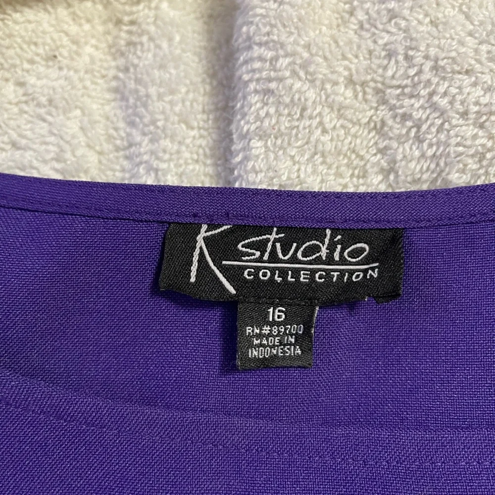 K Studio Vibrant Purple Dressy Tank Top. Size 16. NWOT! - Picture 3 of 5